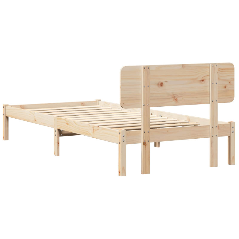 Ramka łóżka Naturalny 100 x 200 cm Lite drewno sosnowe