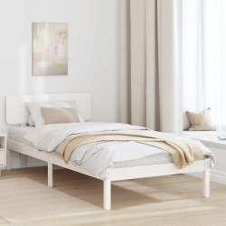 Ramka łóżka Z zagłówkiem Biały 100 x 200 cm Lite drewno sosnowe