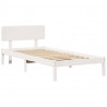 Ramka łóżka Z zagłówkiem Biały 100 x 200 cm Lite drewno sosnowe