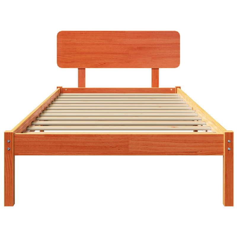 Ramka łóżka Woskowy Brąz 100 x 200 cm Lite drewno sosnowe