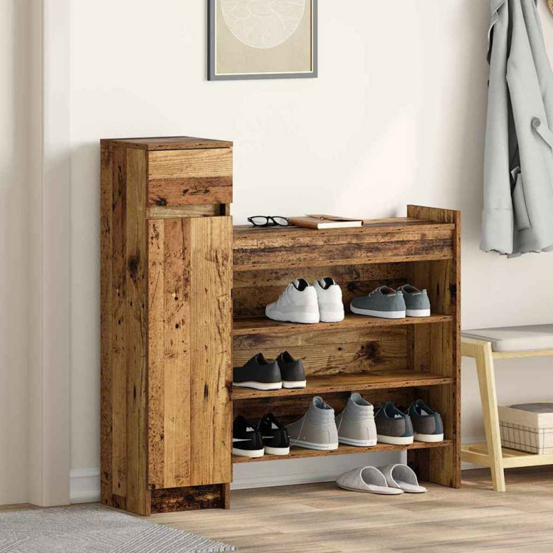 Szafka na buty z szufladą Stare drewno 100,5 x 28 x 100 cm