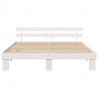 Ramka łóżka Z zagłówkiem Biały 200 x 200 cm Lite drewno sosnowe