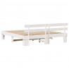 Ramka łóżka Z zagłówkiem Biały 200 x 200 cm Lite drewno sosnowe
