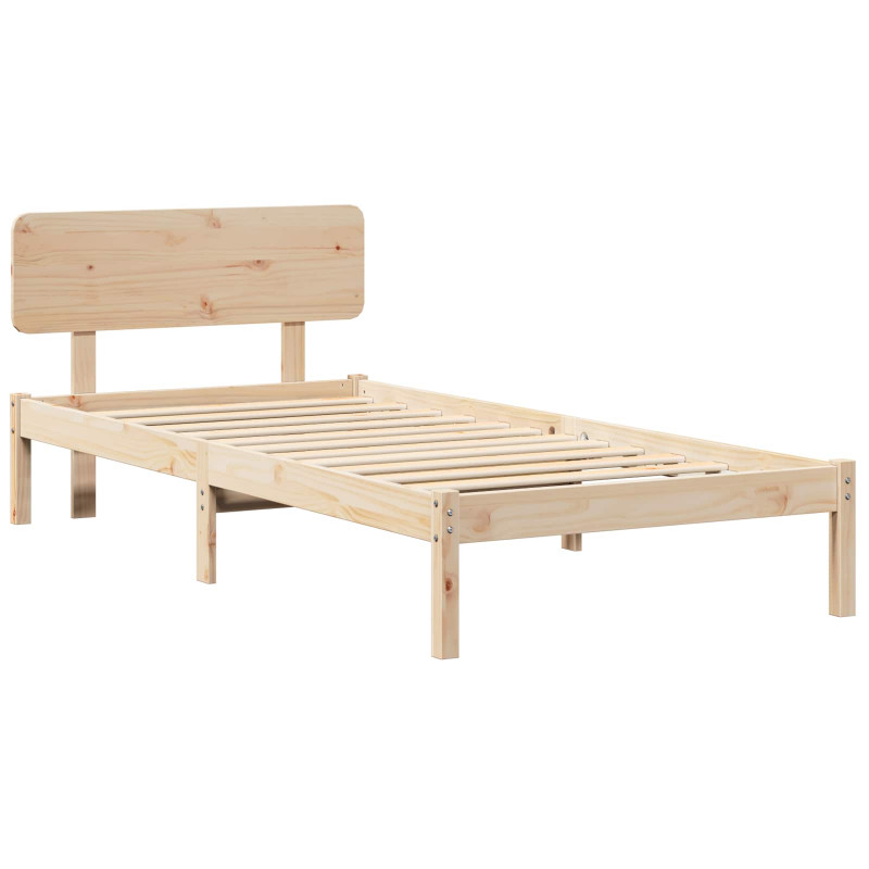 Ramka łóżka Naturalny 90 x 190 cm Lite drewno sosnowe