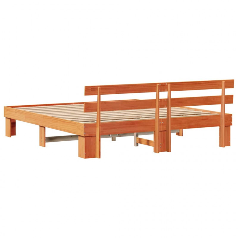 Ramka łóżka Woskowy Brąz 180 x 200 cm Lite drewno sosnowe