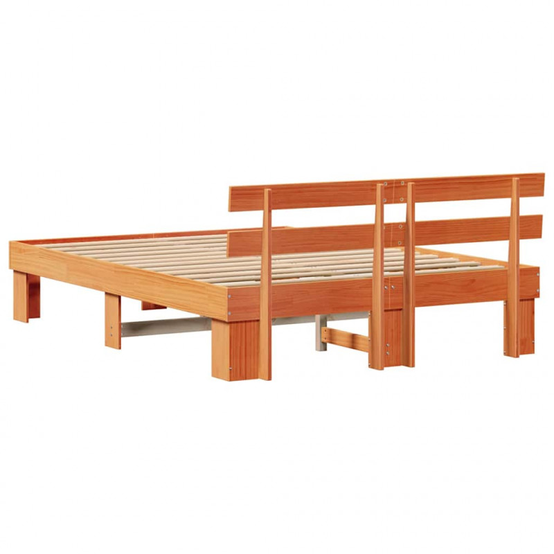 Ramka łóżka Woskowy Brąz 160 x 200 cm Lite drewno sosnowe