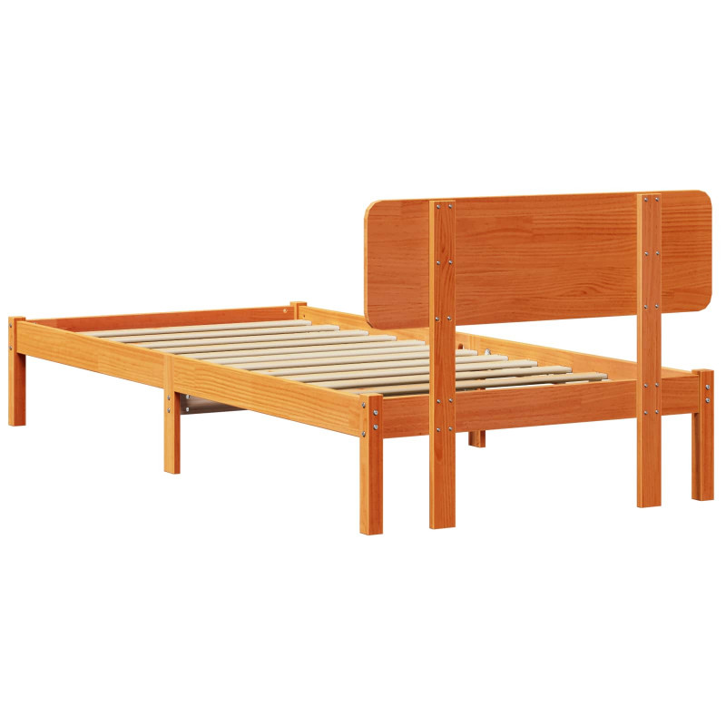 Ramka łóżka Woskowy Brąz 75 x 190 cm Lite drewno sosnowe
