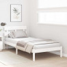 Ramka łóżka Z zagłówkiem Biały 80 x 200 cm Lite drewno sosnowe