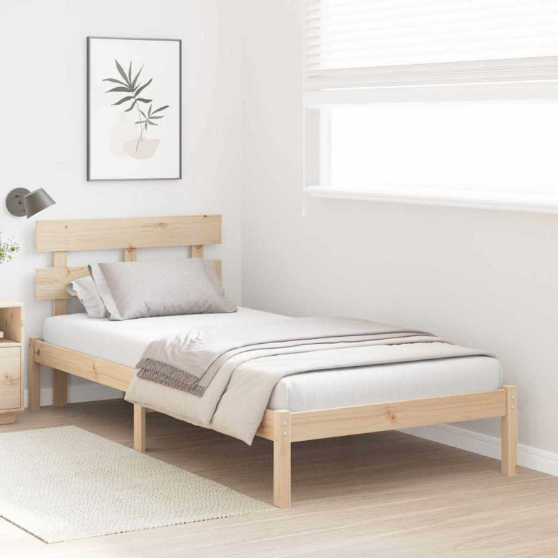 Ramka łóżka Brązowy 90 x 200 cm Lite drewno sosnowe