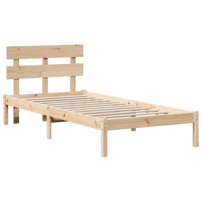 Ramka łóżka Brązowy 90 x 200 cm Lite drewno sosnowe