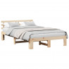 Ramka łóżka Naturalny 135 x 190 cm Lite drewno sosnowe