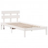 Ramka łóżka Z zagłówkiem Biały 90 x 200 cm Lite drewno sosnowe