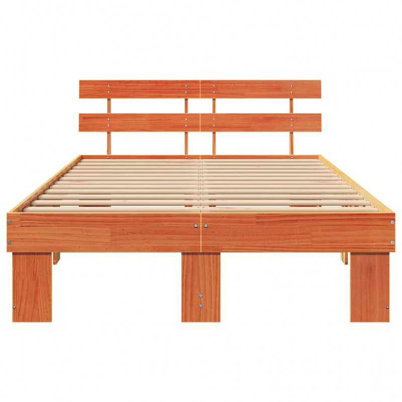 Ramka łóżka Woskowy Brąz 120 x 200 cm Lite drewno sosnowe