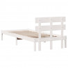 Ramka łóżka Z zagłówkiem Biały 100 x 200 cm Lite drewno sosnowe