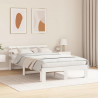 Ramka łóżka Z zagłówkiem Biały 120 x 190 cm Lite drewno sosnowe