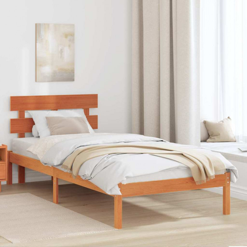 Ramka łóżka Brązowy 100 x 200 cm Lite drewno sosnowe