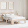 Ramka łóżka Naturalny 140 x 190 cm Lite drewno sosnowe