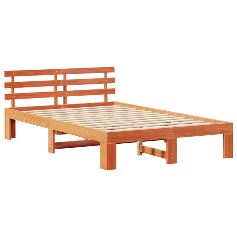 Ramka łóżka Woskowy Brąz 120 x 190 cm Lite drewno sosnowe