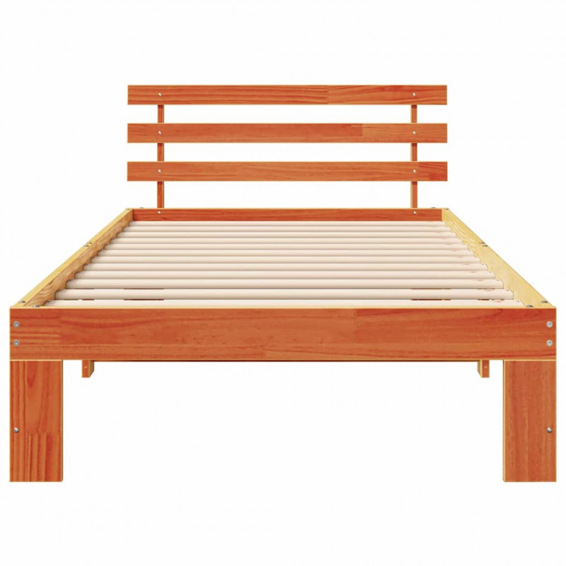 Ramka łóżka Woskowy Brąz 100 x 200 cm Lite drewno sosnowe