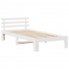 Ramka łóżka Z zagłówkiem Biały 90 x 200 cm Lite drewno sosnowe