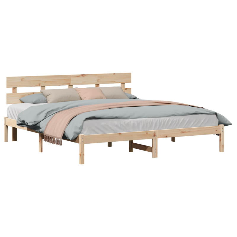 Ramka łóżka Brązowy 200 x 200 cm Lite drewno sosnowe
