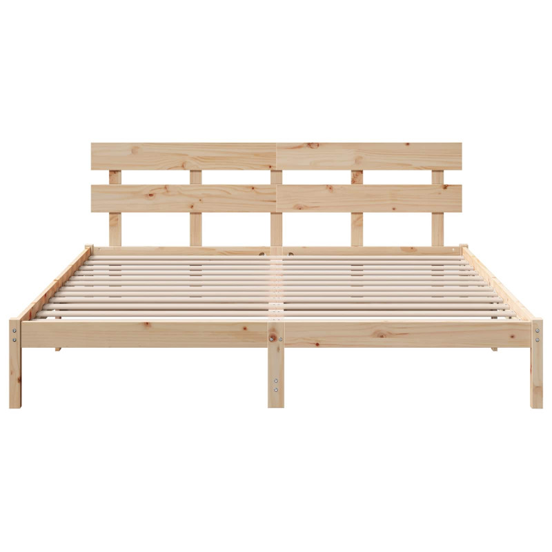 Ramka łóżka Brązowy 200 x 200 cm Lite drewno sosnowe