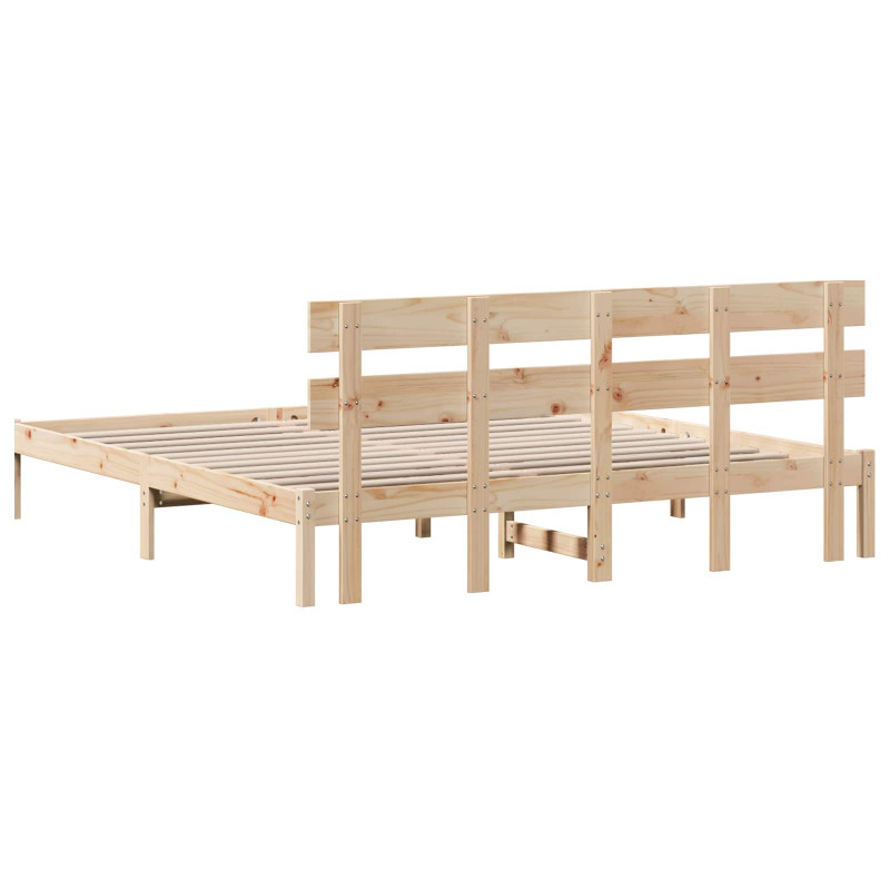 Ramka łóżka Brązowy 200 x 200 cm Lite drewno sosnowe