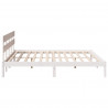Ramka łóżka Z zagłówkiem Biały 200 x 200 cm Lite drewno sosnowe