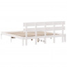 Ramka łóżka Z zagłówkiem Biały 200 x 200 cm Lite drewno sosnowe