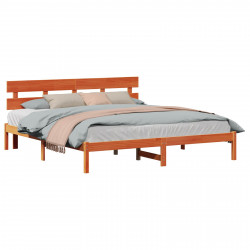 Ramka łóżka Brązowy 200 x 200 cm Lite drewno sosnowe