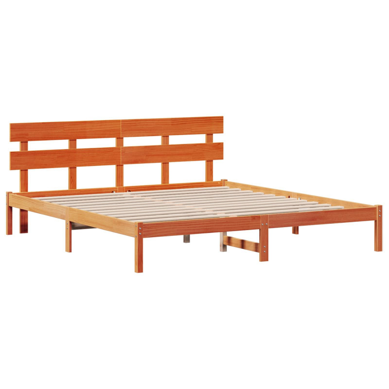 Ramka łóżka Brązowy 200 x 200 cm Lite drewno sosnowe
