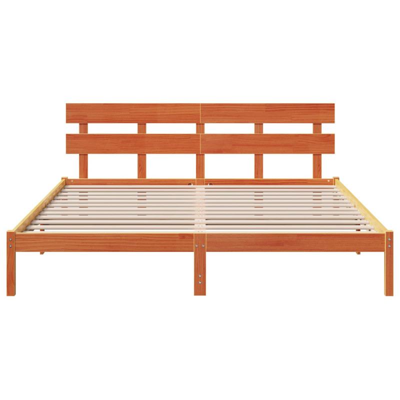 Ramka łóżka Brązowy 200 x 200 cm Lite drewno sosnowe