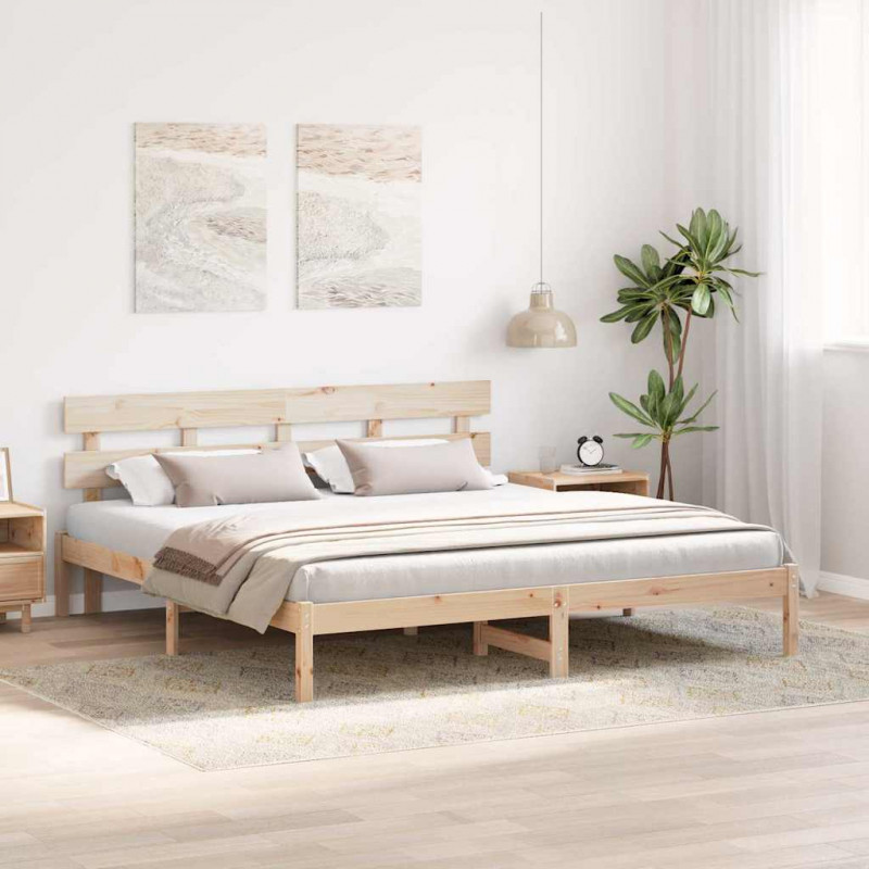 Ramka łóżka Brązowy 180 x 200 cm Lite drewno sosnowe