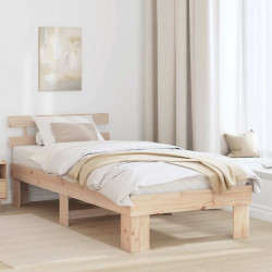 Ramka łóżka Naturalny 100 x 200 cm Lite drewno sosnowe
