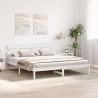 Ramka łóżka Z zagłówkiem Biały 180 x 200 cm Lite drewno sosnowe