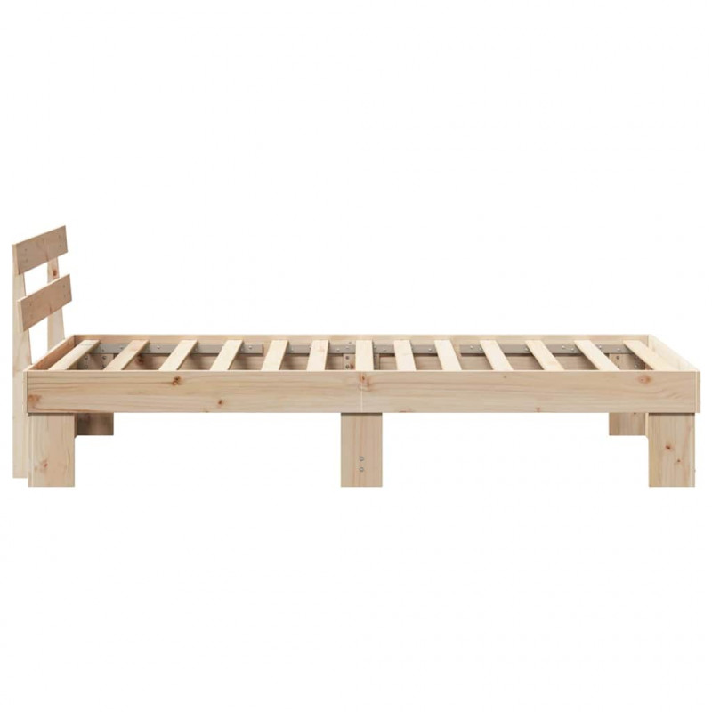 Ramka łóżka Naturalny 100 x 200 cm Lite drewno sosnowe