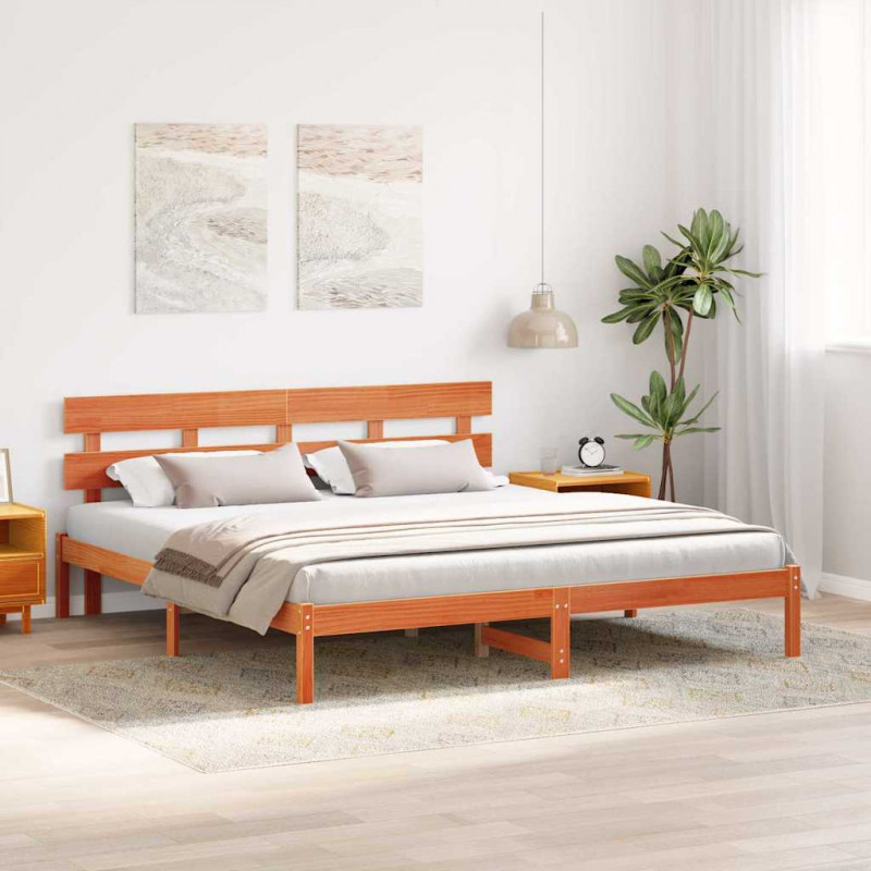 Ramka łóżka Brązowy 180 x 200 cm Lite drewno sosnowe