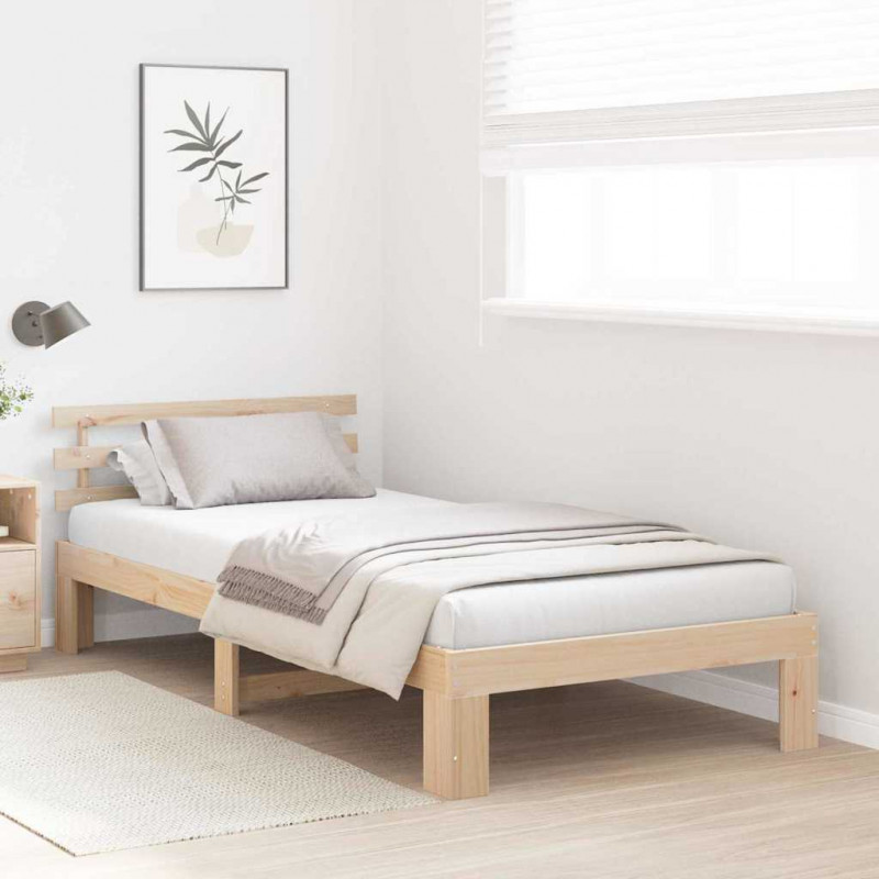 Ramka łóżka Naturalny 75 x 190 cm Lite drewno sosnowe