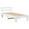 Ramka łóżka Z zagłówkiem Biały 90 x 200 cm Lite drewno sosnowe
