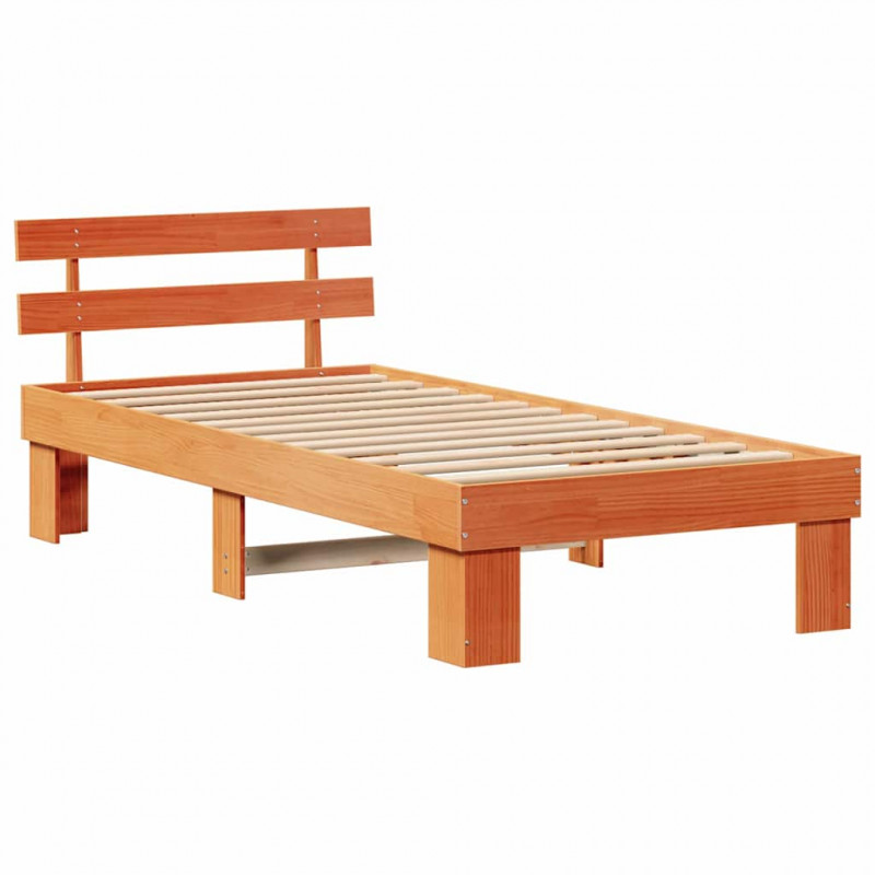Ramka łóżka Woskowy Brąz 90 x 200 cm Lite drewno sosnowe