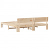 Ramka łóżka Naturalny 200 x 200 cm Lite drewno sosnowe