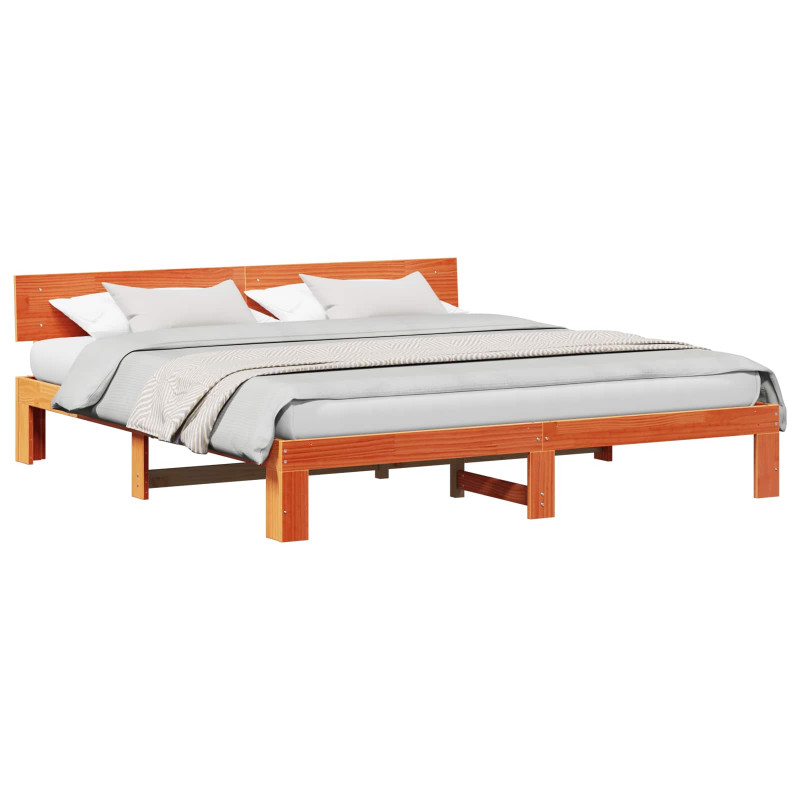 Ramka łóżka Woskowy Brąz 200 x 200 cm Lite drewno sosnowe