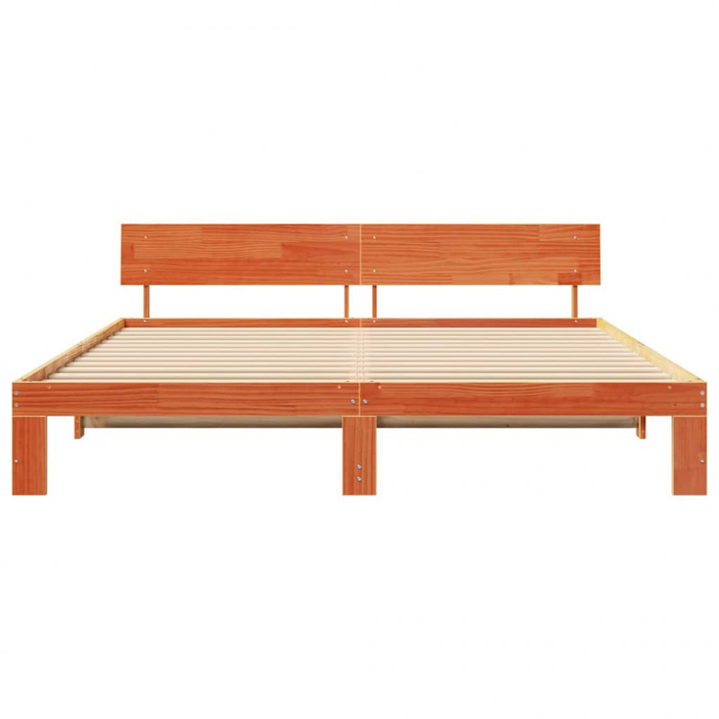 Ramka łóżka Woskowy Brąz 200 x 200 cm Lite drewno sosnowe