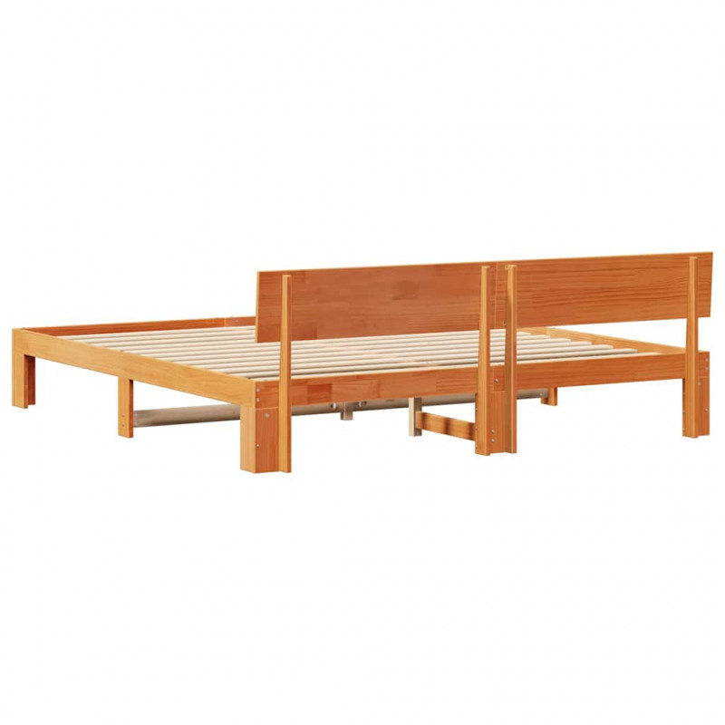 Ramka łóżka Woskowy Brąz 200 x 200 cm Lite drewno sosnowe