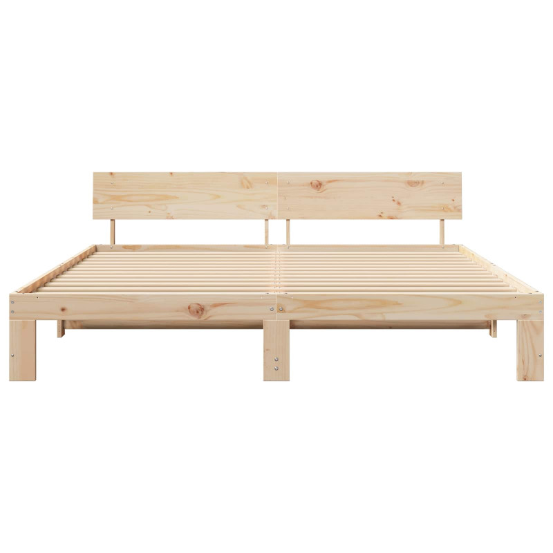 Ramka łóżka Naturalny 180 x 200 cm Lite drewno sosnowe