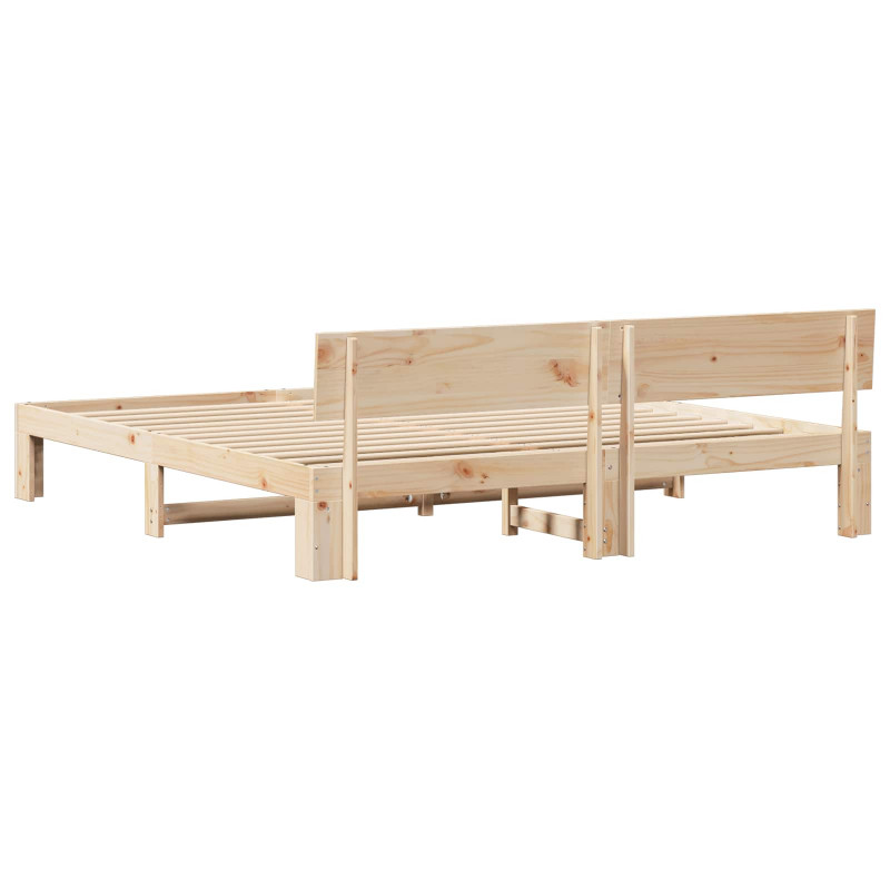 Ramka łóżka Naturalny 180 x 200 cm Lite drewno sosnowe