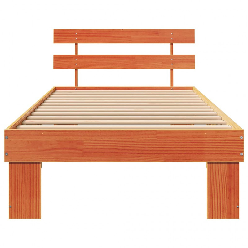 Ramka łóżka Woskowy Brąz 90 x 190 cm Lite drewno sosnowe