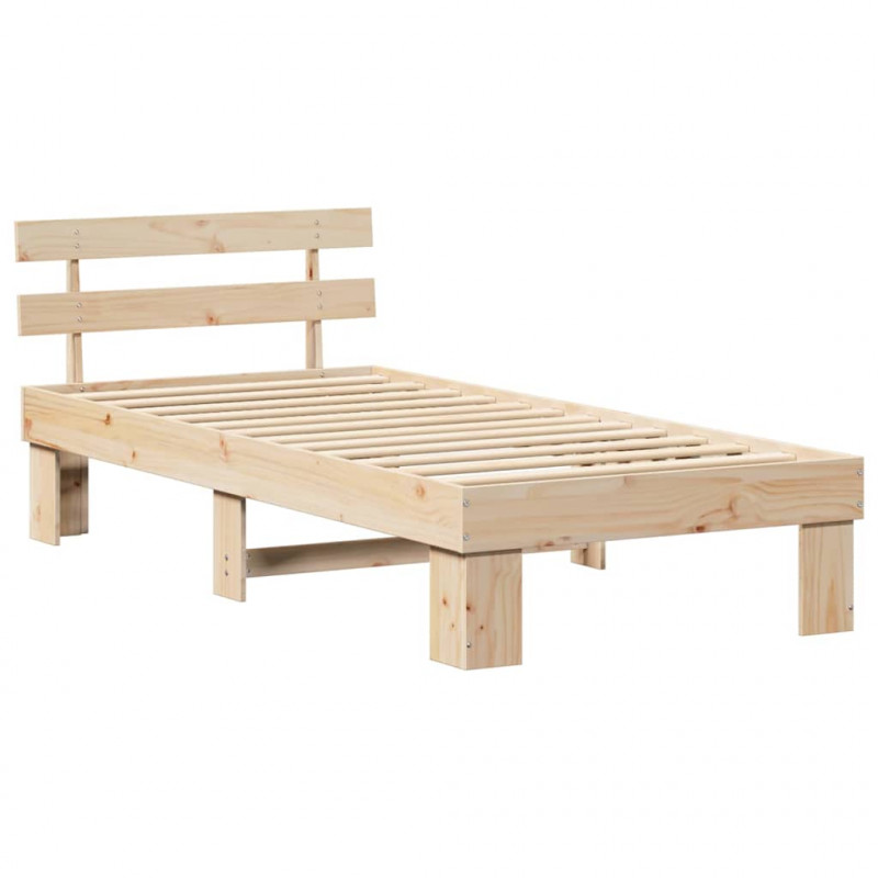 Ramka łóżka Naturalny 75 x 190 cm Lite drewno sosnowe