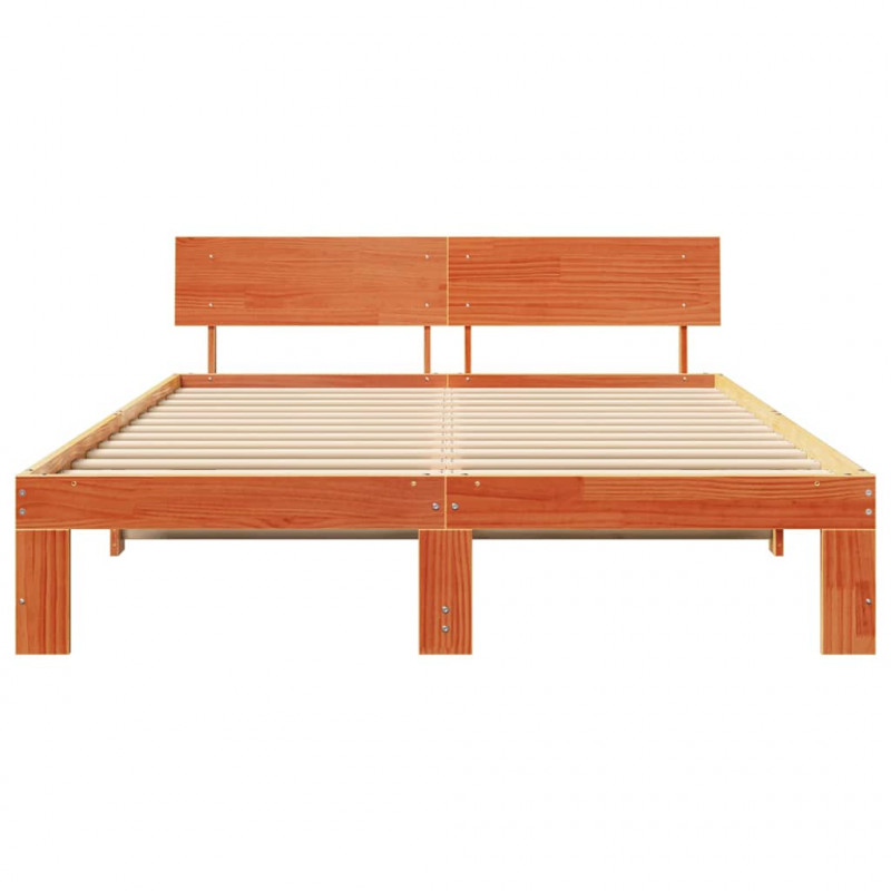 Ramka łóżka Woskowy Brąz 160 x 200 cm Lite drewno sosnowe