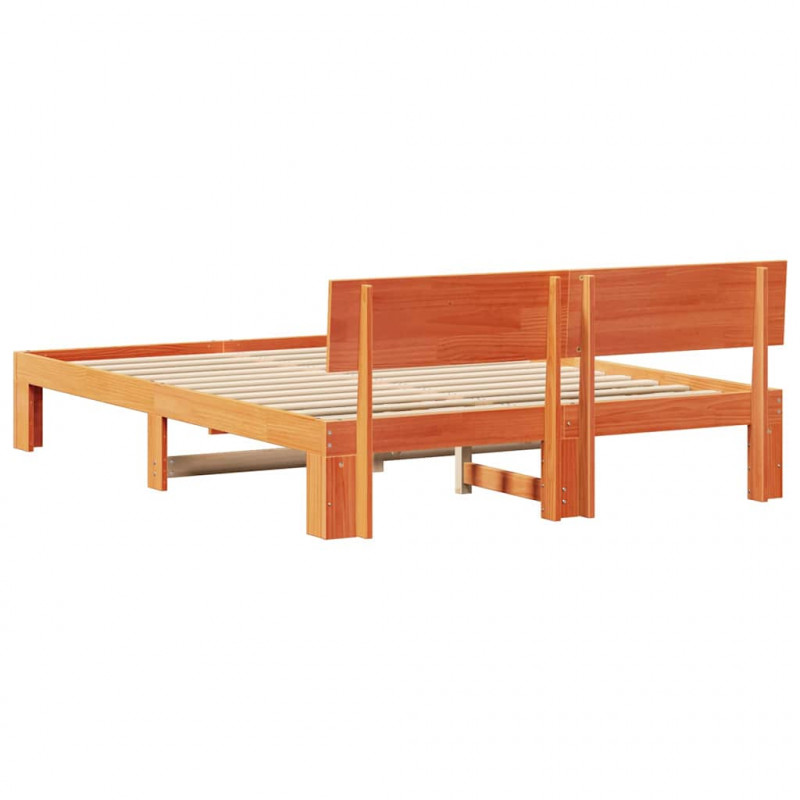 Ramka łóżka Woskowy Brąz 160 x 200 cm Lite drewno sosnowe